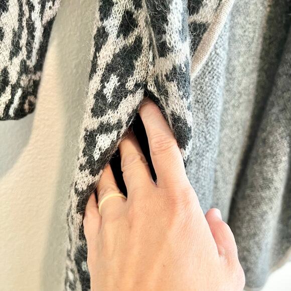 Joie 'Berit' Print Open Front Wool Blend Cardigan Small Boho Chic Layering Basic - Picture 5 of 8